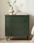 Reagan - 3 Drawer Nightstand - Deep Green