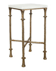 Penelope - Marble Accent Table - Brass / White