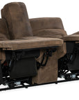 MS - Wheeler Power Console Loveseat With Power Headrest - Dark Brown