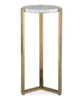 Pietra - Carrara Marble Drink Table - Bronze