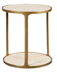 Clench - Brass Side Table - Beige