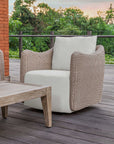 Sunset - Outdoor Swivel Lounge Chair - Oatmeal / Oyster White