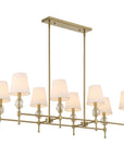 Arques - 8 Light Linear Chandelier - White / Gold