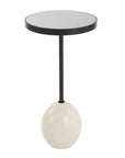 Odesa - Marble Accent Table - Black / White