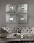 Historical Buildings - Framed Art (Set of 4) - Pearl Silver