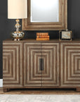 Layton - Geometric Console Cabinet - Light Brown