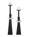 Ebon Glow - Floor Candleholders (Set of 2) - Black
