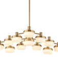 Wedge - 12 Light LED Brass Chandelier - White / Gold