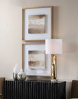 Between Lines - Abstract Painting (Set of 2) - Brown / White
