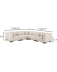June - Classic L-Shaped Modular Sectional - Oatmeal