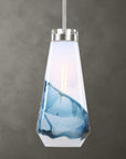 Windswept - 1 Light Mini Pendant - Blue & White