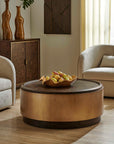 Parrish - Round Coffee Table - Brass / Woodtone