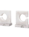 Clarin - Bookends (Set of 2) - White & Gray