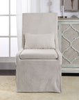 Coley - Linen Armless Chair - White
