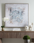 Find Me Here - Abstract Framed Canvas Art - Black / Blue / Brown / Gray / White