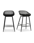 Piazza - Outdoor Counter Stool (Set of 2) - Black