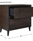 Abba - Herringbone Accent Chest - Dark Brown
