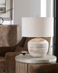 Prospect - Striped Accent Lamp - Light Brown