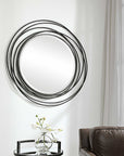 Whirlwind - Round Mirror - Black