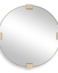 Russo - Travertine Round Mirror - Bronze / Brown / Gold