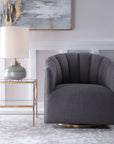 Cuthbert - Modern Swivel Chair - Dark Gray