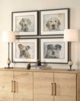 Dog Days - Framed Prints (Set of 4) - Black / Blue / Brown / Gray / Orange / White