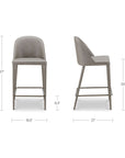 Burton - Counter Stool Vegan Leather - Gray / Blue