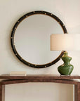 Helia - Round Mirror - Black / Brass