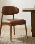 Ellie - Leather Dining Chair - Brown