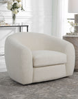 Capra - Art Deco White Swivel Chair