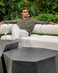 Bolster Back - Armless Outdoor Sofa - White