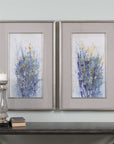 Indigo Florals - Framed Art (Set of 2) - Blue