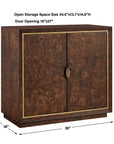 Flores - Burl Wood 2 Door Cabinet - Brass,Woodtone