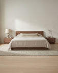 Round Off - King Bed - Natural Walnut
