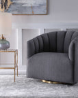 Cuthbert - Modern Swivel Chair - Dark Gray