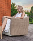 Sunset - Outdoor Swivel Lounge Chair - Oatmeal / Oyster White