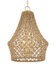 Macrame - 4 Light Rope Pendant - Light Brown