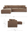 Bryn - Sectional Camel Left Stationary Sofa - Camel