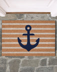 Doormats - Anchors Away Doormat - Navy/Natural