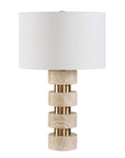 Makani - Travertine Table Lamp - Brass / Gold / White
