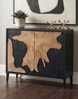 Andrei - Teak Root 2 Door Cabinet - Black / Woodtone