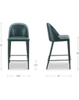 Burton - Counter Stool Vegan Leather - Dark Teal / Blue