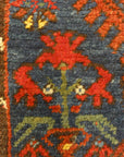 Antique Turkish Kula Rug Circa 1880. A piece of genuine woven carpet art sold by the Santa Barbara Design Center and Rugs and More.
