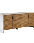 Brinson - Carved Wood 4 Door Cabinet - White / Woodtone