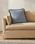 Yasmin - Square Cushion Faux Mohair - Light Blue