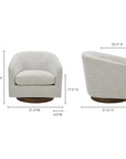 Oscy - Swivel Chair - Splashed White