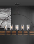 Atwood - 5 Light Rustic Linear Chandelier - Light Brown