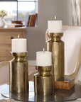 Amina - Candleholders (Set of 3) - Antique Brass
