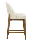 Stitches - Leather Counter Stool - White / Brown