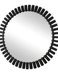 Jael - Round Iron Bands Mirror - Black